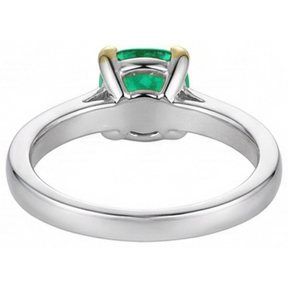 Natural Real ( Not Lab Grown ) Elegant Gemstone Wedding Ring Green Emerald GIA AAA