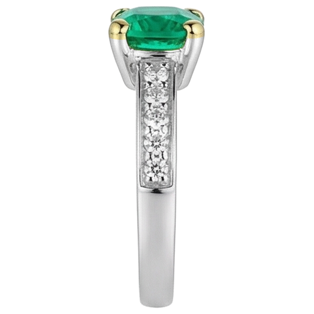 Natural Real ( Not Lab Grown ) Elegant Gemstone Wedding Ring Green Emerald GIA AAA