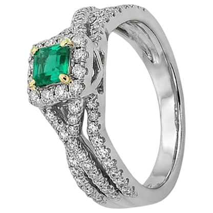 natural emerald emerald 2ct band profile view