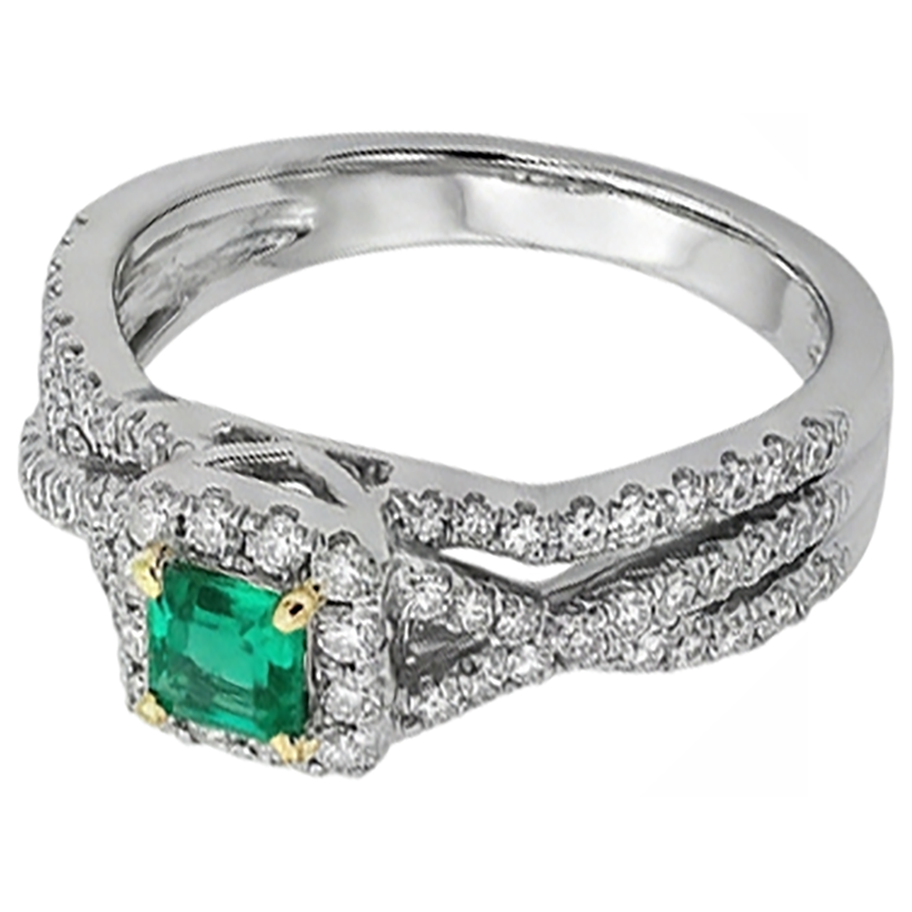 natural emerald emerald 2ct band close up detail