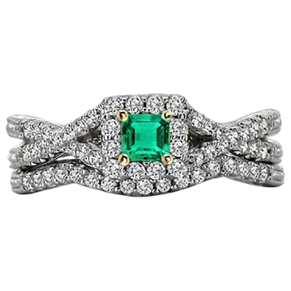 natural emerald emerald 2ct band top view