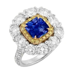 Elegant Sapphire Cocktail Natural Earth Mined Diamond Ring