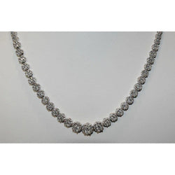 Elegant 20 Carat Earth Mined Diamond Gold Necklace