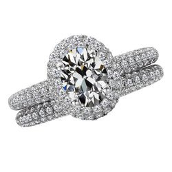 Elegant 6 Carat Halo Oval Earth Mined Natural Real Diamond ( Not Lab Grown ) Ring