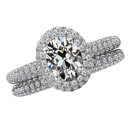 Elegant 6 Carat Halo Oval Diamond Ring