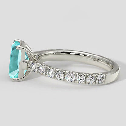 Natural Real ( Not Lab Grown )  Elegant Bluish Paraiba Diamond Ring