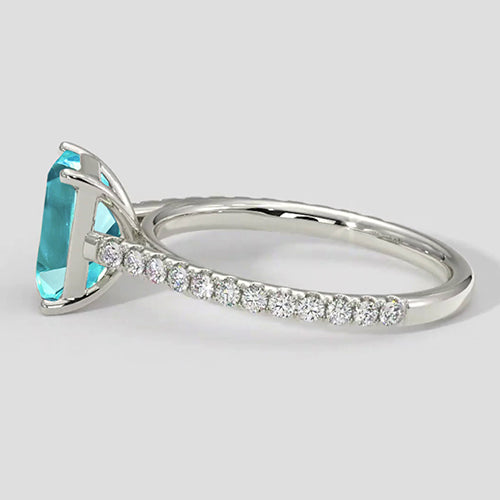Elegant Emerald Cut Paraiba Ring