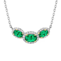 Elegant Real Green Emerald GIA And Diamond Pendant