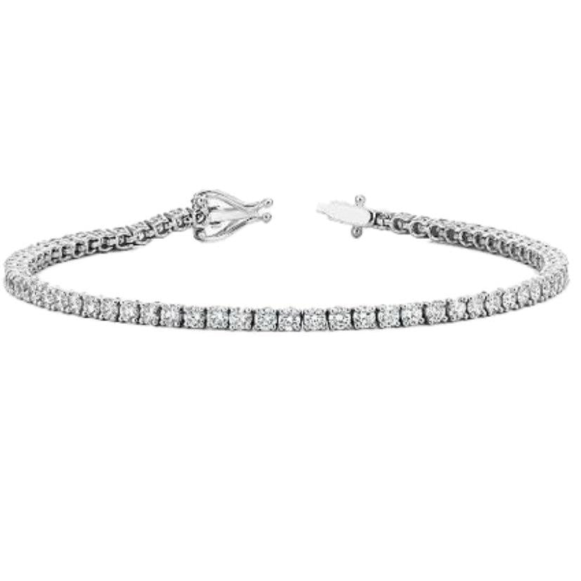 Elegant 3 Carat Sparkling Real Natural Earth Mined Diamond Tennis Bracelet