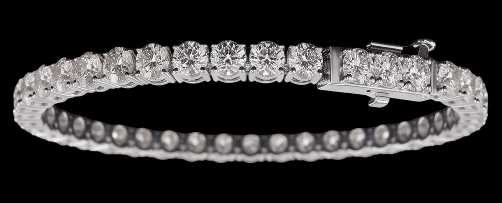 Elegant 9 Carat Lab Grown Diamonds Tennis Bracelet White Gold 14K