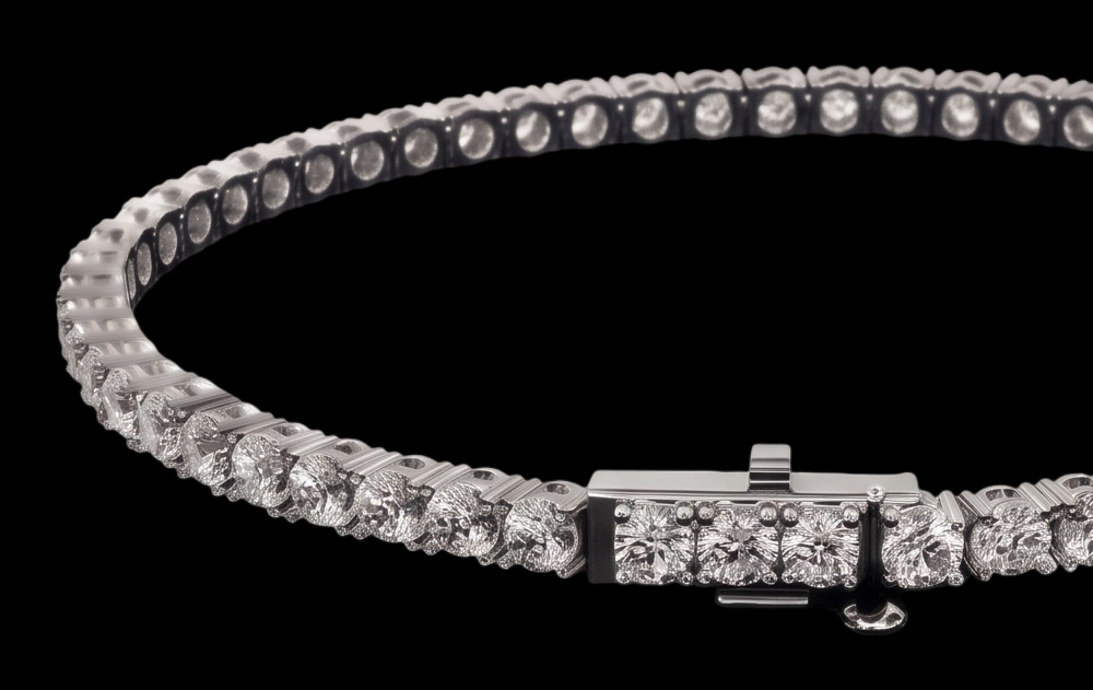 Elegant 9 Carat Lab Grown Diamonds Tennis Bracelet White Gold 14K