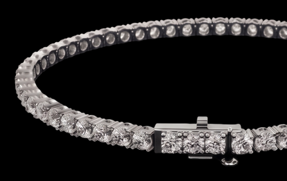 Elegant 9 Carat Lab Grown Diamonds Tennis Bracelet White Gold 14K