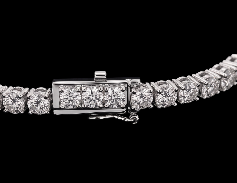 Elegant 9 Carat Lab Grown Diamonds Tennis Bracelet White Gold 14K