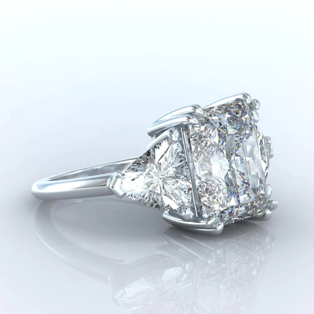 Elegant 9 Carat Radiant Trilliant Lab Grown Diamond Ring