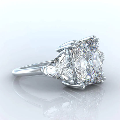 Elegant 9 Carat Radiant Trilliant Lab Grown Diamond Ring