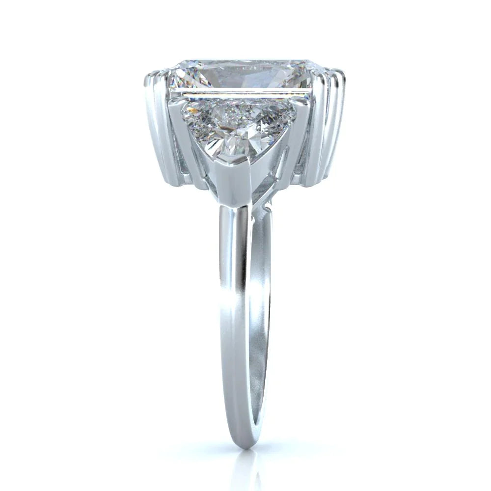Elegant 9 Carat Radiant Trilliant Lab Grown Diamond Ring