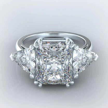 Elegant 9 Carat Radiant Trilliant Lab Grown Diamond Ring