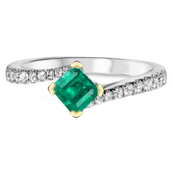 Natural Real ( Not Lab Grown ) Elegant Diamond Gemstone Ring Green Emerald GIA Stone