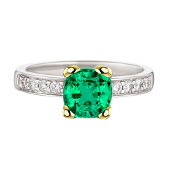 Natural Real ( Not Lab Grown ) Elegant Gemstone Wedding Ring Green Emerald GIA AAA