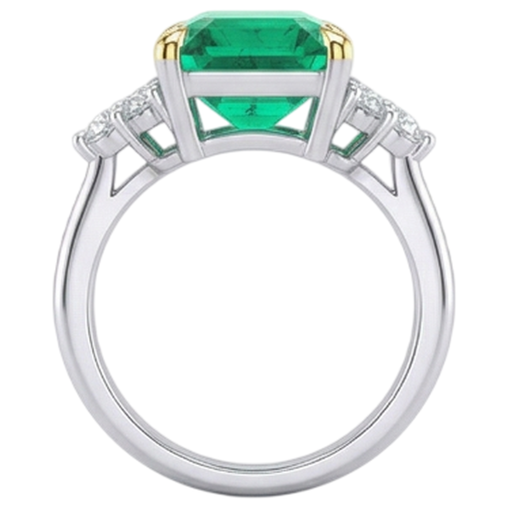 Natural Real ( Not Lab Grown ) Emerald GIA Cut Gemstone Ring Green Emerald GIA Birthstone Jewelry