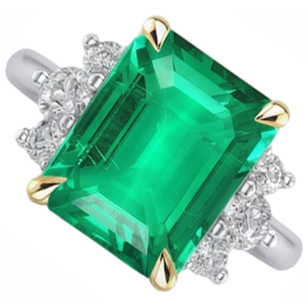 Natural Real ( Not Lab Grown ) Emerald GIA Cut Gemstone Ring Green Emerald GIA Birthstone Jewelry