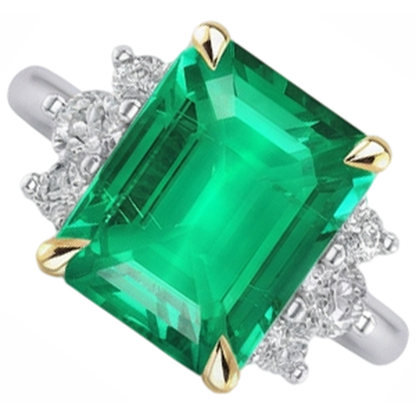 Natural Real ( Not Lab Grown ) Emerald GIA Cut Gemstone Ring Green Emerald GIA Birthstone Jewelry