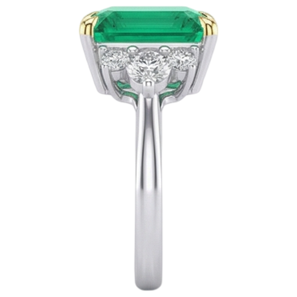 Natural Real ( Not Lab Grown ) Emerald GIA Cut Gemstone Ring Green Emerald GIA Birthstone Jewelry