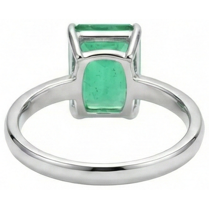 Natural Real ( Not Lab Grown ) Emerald GIA Cut Solitaire 10 Carat Colombian Green Emerald GIA Wedding Ring White 14K