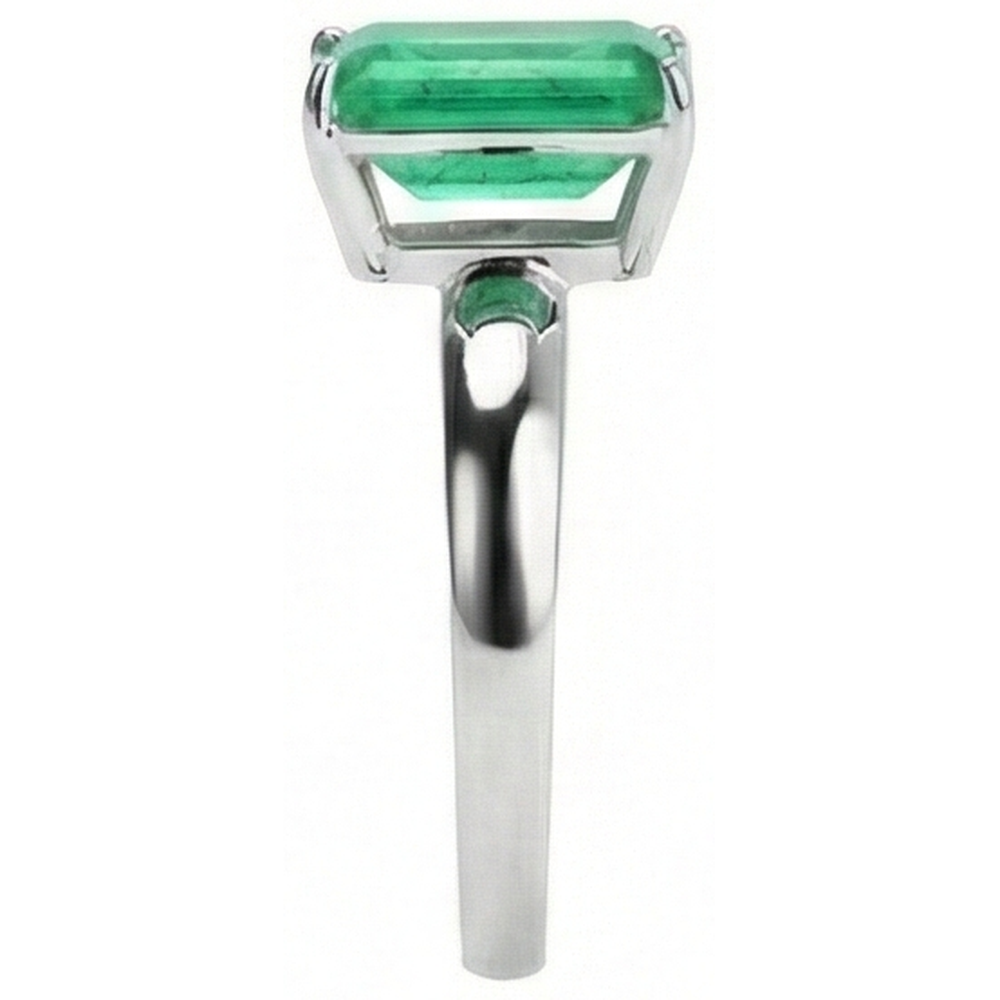 Natural Real ( Not Lab Grown ) Emerald GIA Cut Solitaire 10 Carat Colombian Green Emerald GIA Wedding Ring White 14K