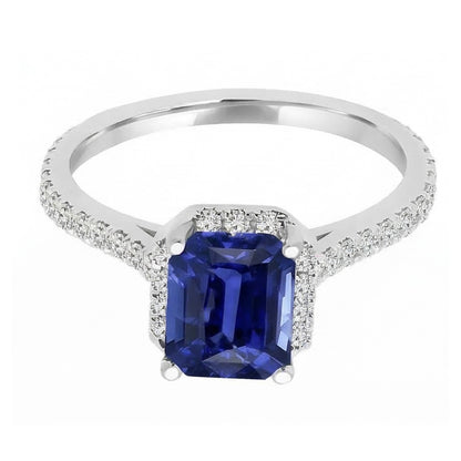 natural emerald sapphire 4ct ring side angle