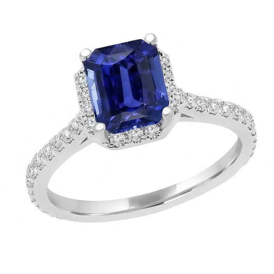 natural emerald sapphire 4ct ring top view