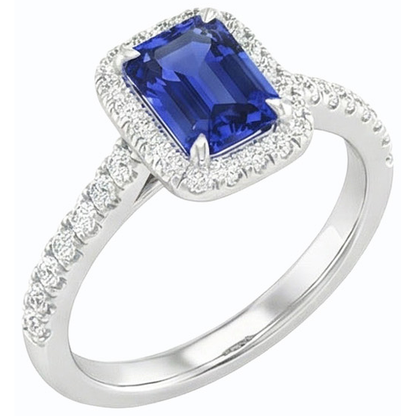 natural emerald sapphire 3ct ring front view