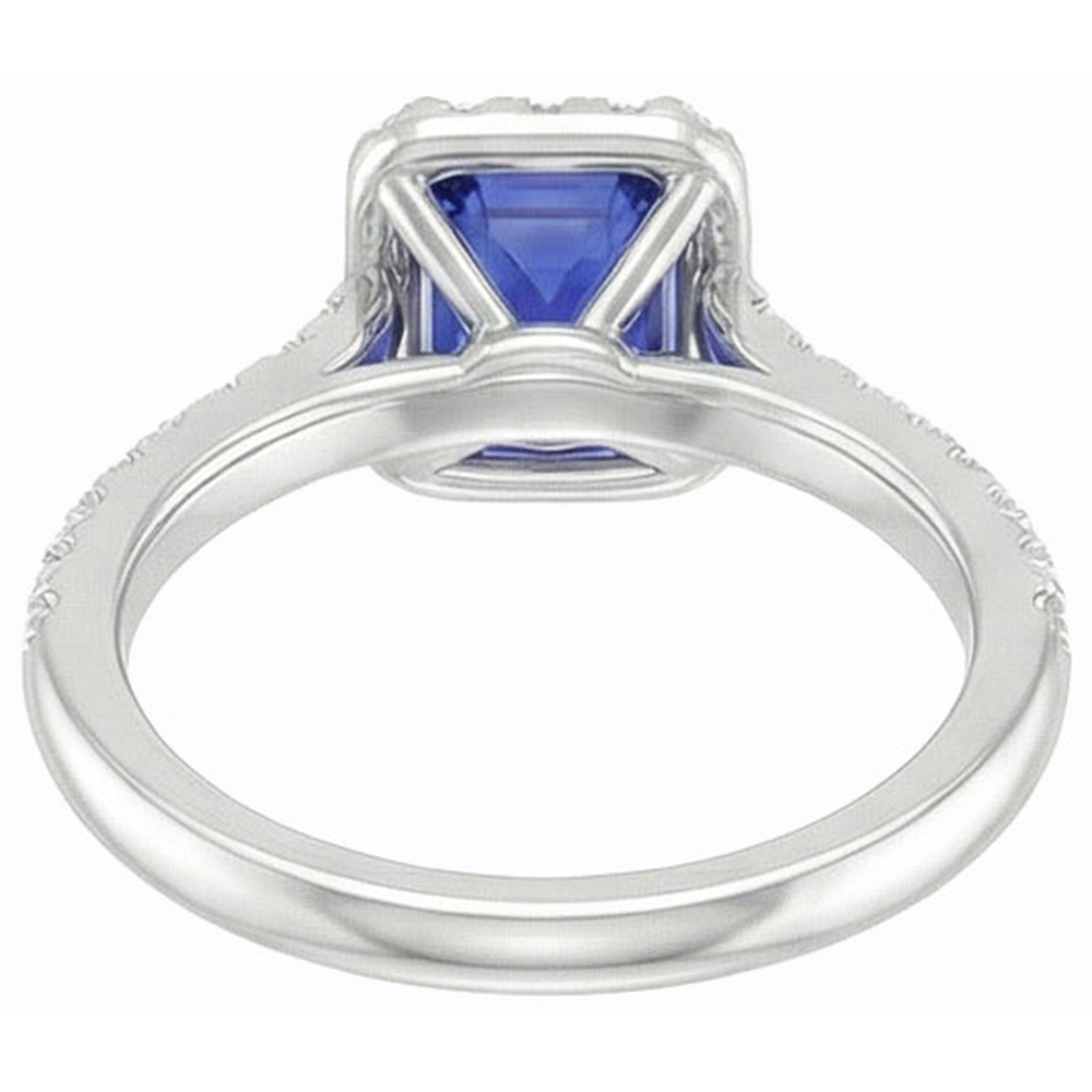 natural emerald sapphire 3ct ring profile view