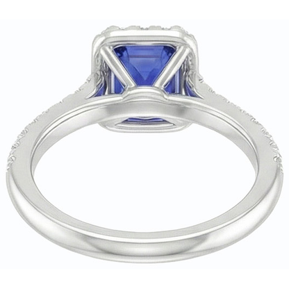 natural emerald sapphire 3ct ring profile view
