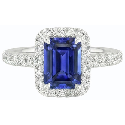 natural emerald sapphire 3ct ring top view