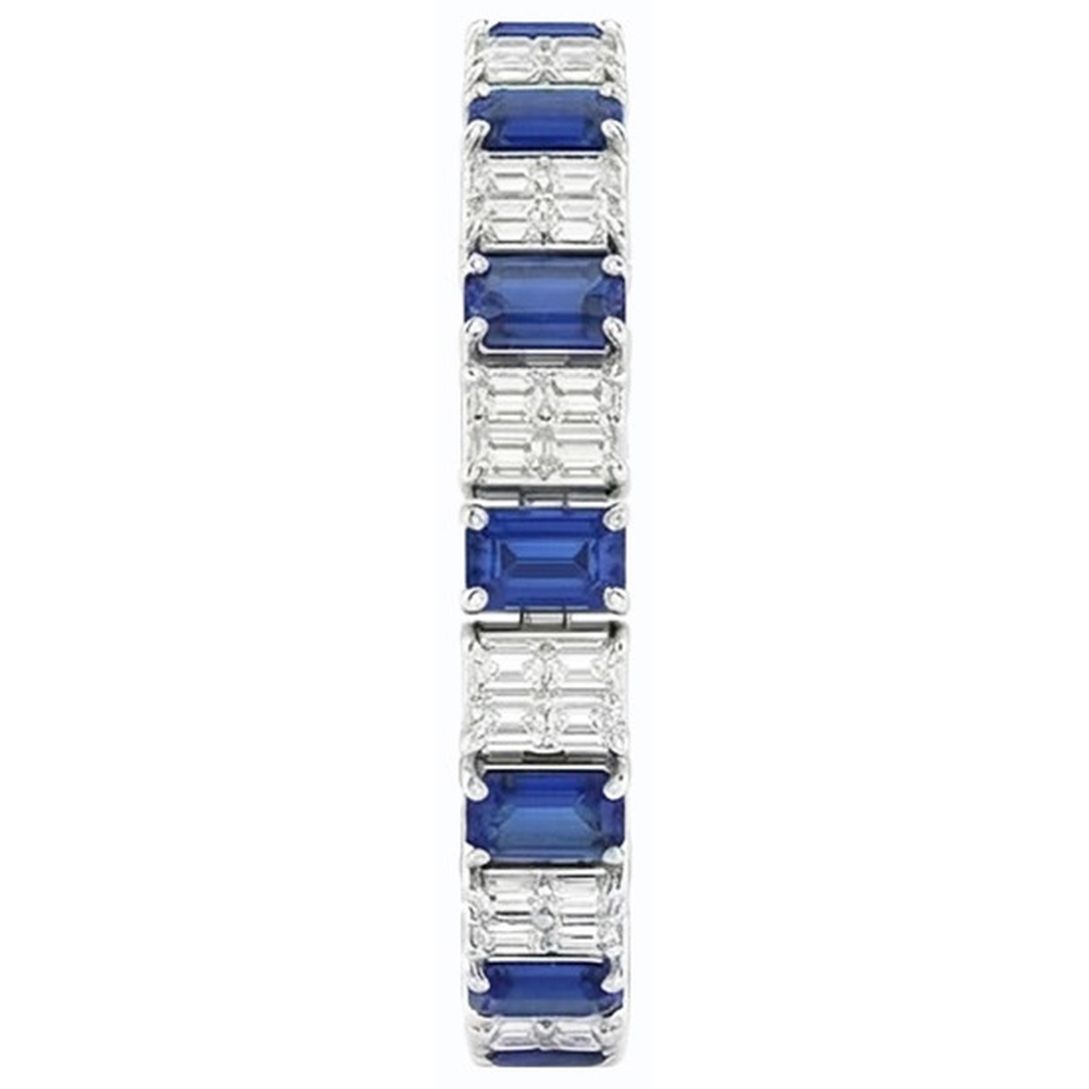Emerald IGI CERTIFIED Diamond Ceylon Color Sapphire Tennis Bracelet Prong Set