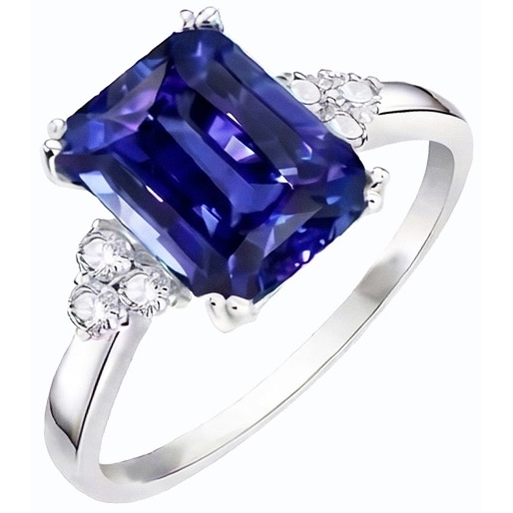 natural emerald sapphire 3ct ring front view