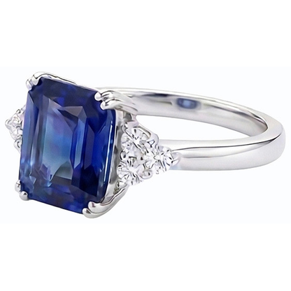 natural emerald sapphire 3ct ring close up detail