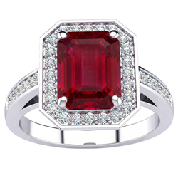Emerald Ruby IGI CERTIFIED Diamond Ring 11 Carats White Gold 14K Prong Set Jewelry
