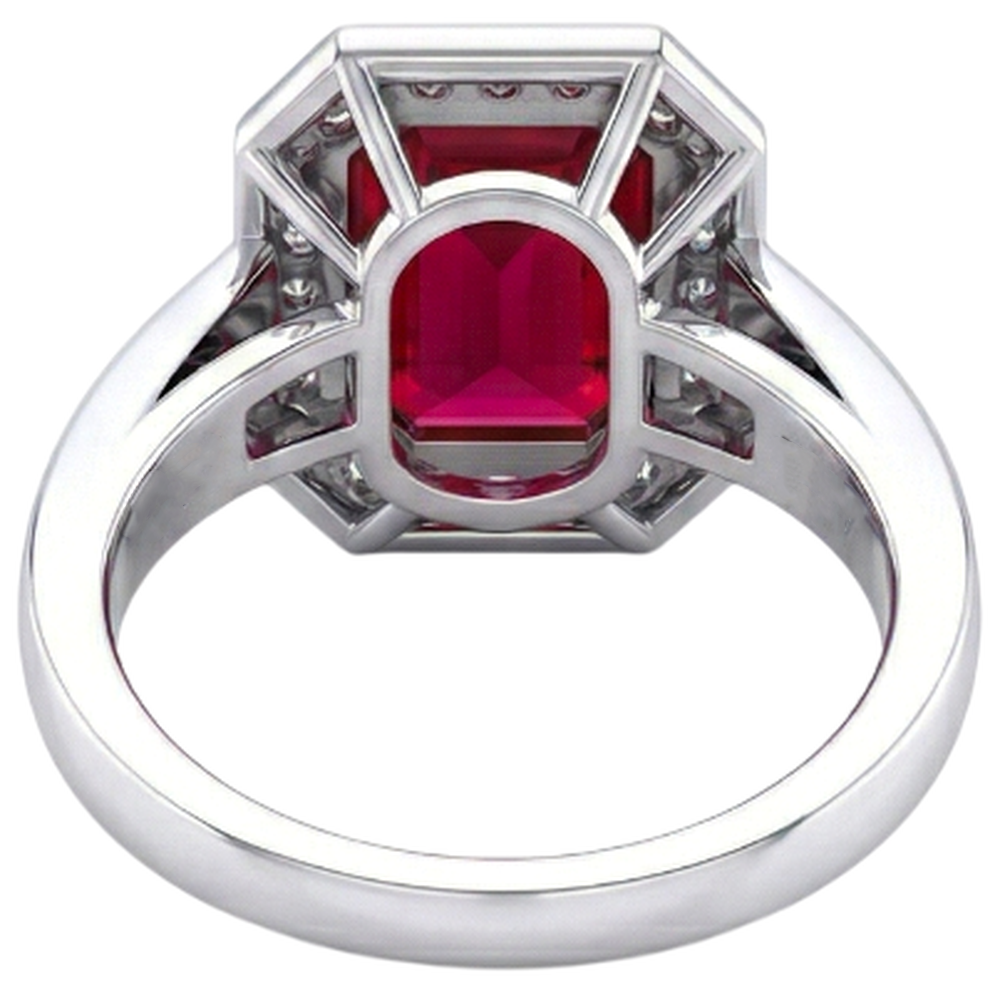 Emerald Ruby IGI CERTIFIED Diamond Ring 11 Carats White Gold 14K Prong Set Jewelry
