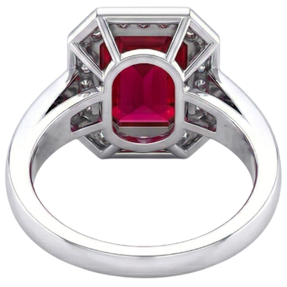Emerald Ruby IGI CERTIFIED Diamond Ring 11 Carats White Gold 14K Prong Set Jewelry
