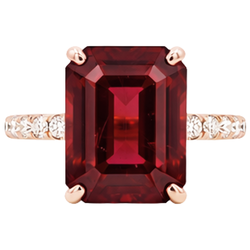 Emerald Ruby Gem-Stone Natural Earth Mined Diamond Wedding Ring 11.25 Carats Rose Gold 14K