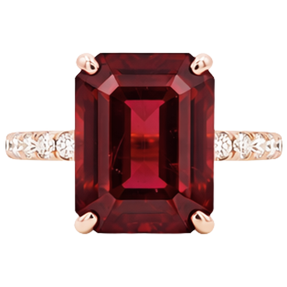 Emerald Ruby Gem-Stone Natural Earth Mined Diamond Wedding Ring 11.25 Carats Rose Gold 14K
