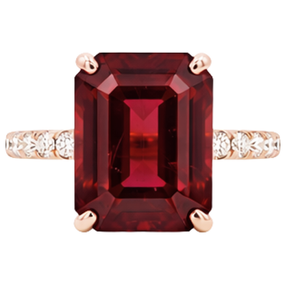 Emerald Ruby Gem-Stone Natural Earth Mined Diamond Wedding Ring 11.25 Carats Rose Gold 14K