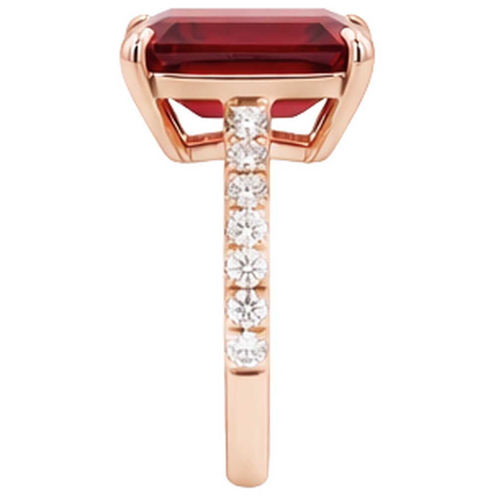 Emerald Ruby Gem-Stone Natural Earth Mined Diamond Wedding Ring 11.25 Carats Rose Gold 14K