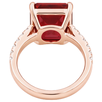 Emerald Ruby Gem-Stone Natural Earth Mined Diamond Wedding Ring 11.25 Carats Rose Gold 14K