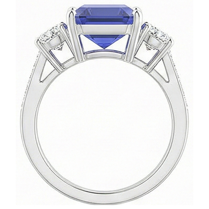 natural emerald sapphire 5ct ring on white background