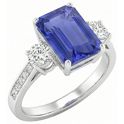 Natural Sapphire Ring 5ct - White Gold 14K