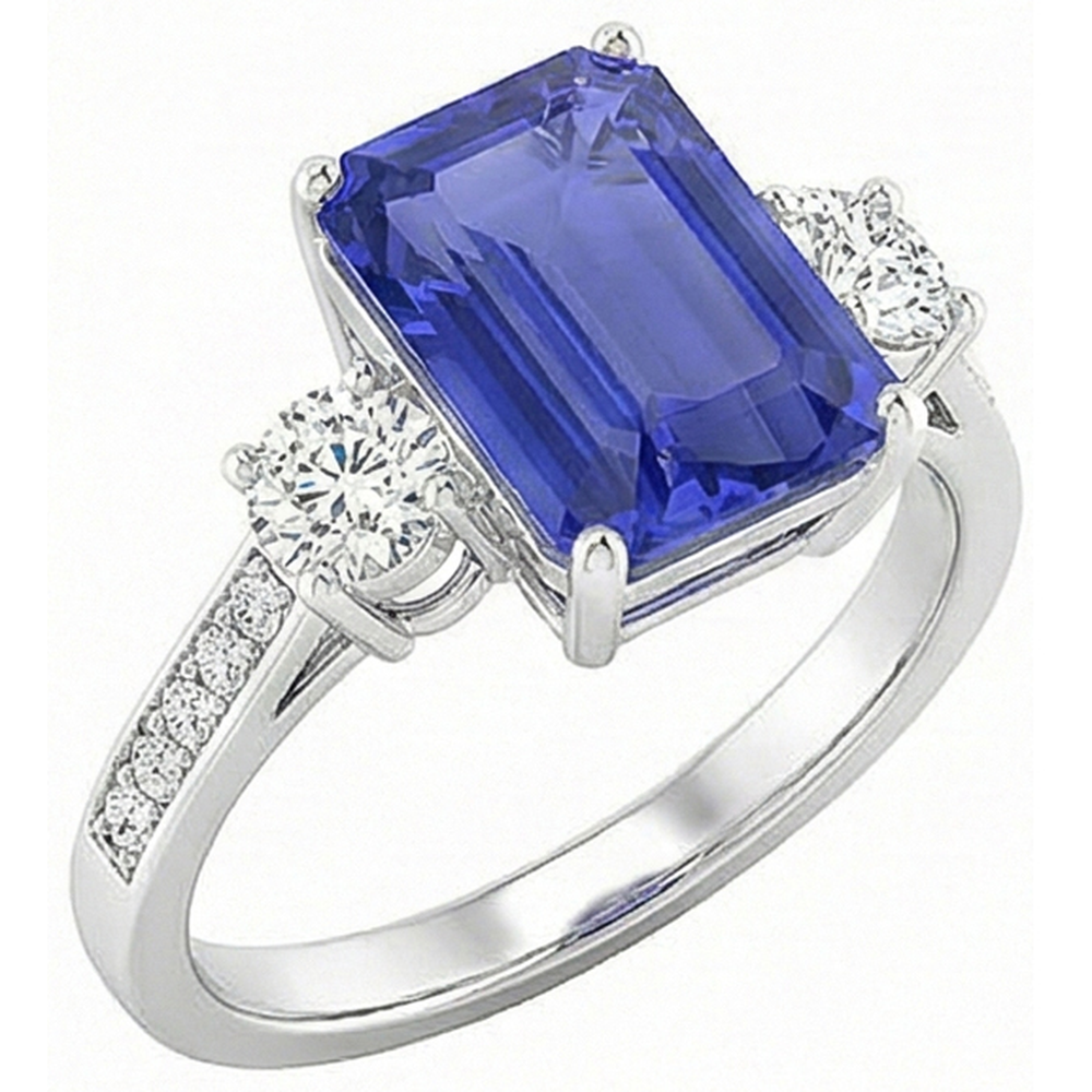 natural emerald sapphire 5ct ring side angle