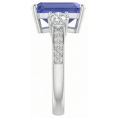 natural emerald sapphire 5ct ring profile view